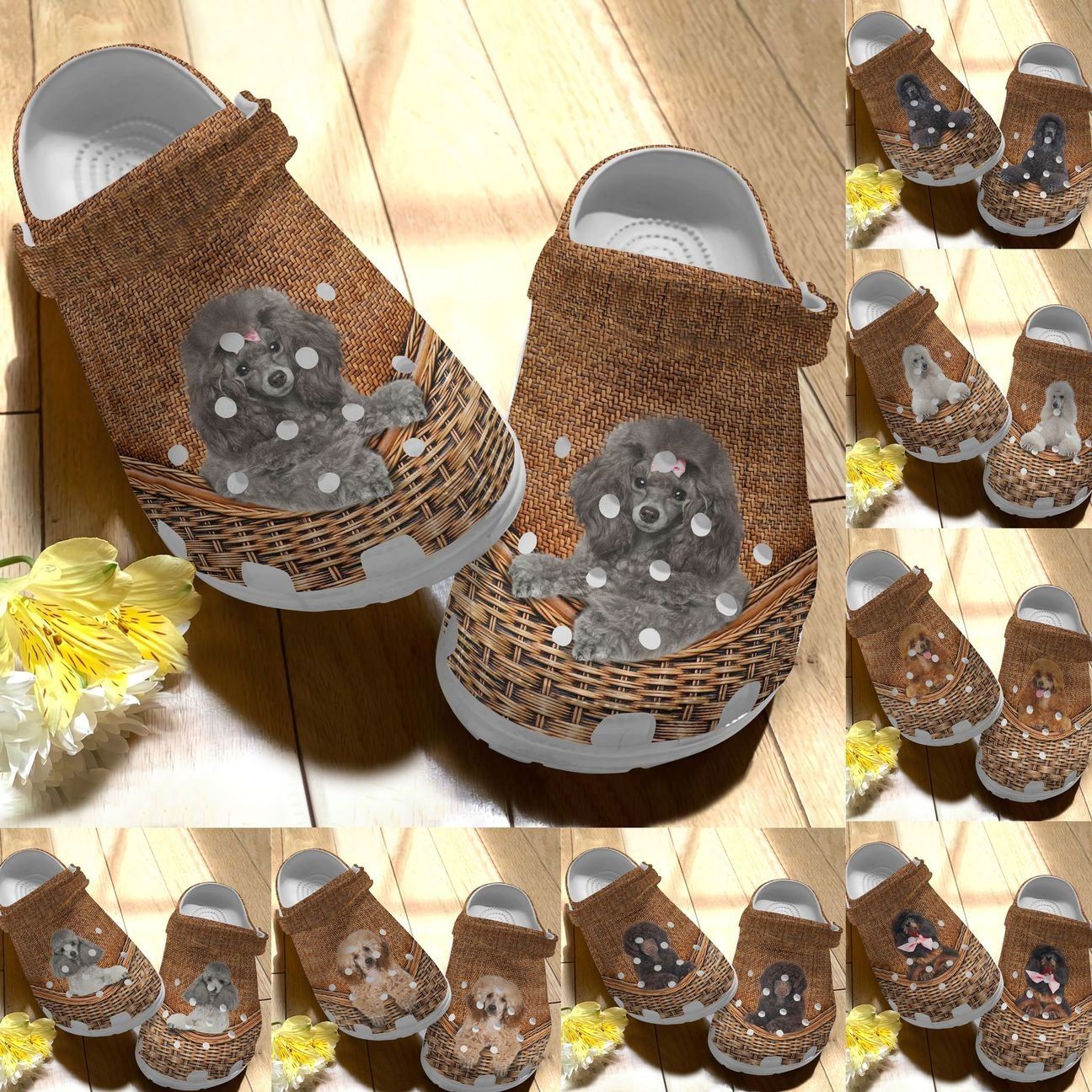 Poodle Personalize Clog Custom Crocs Fashionstyle Comfortable For Women Men Kid Print 3D Whitesole Poodle Collection Poodle Personalize Clog Custom Crocs Fashionstyle Comfortable For Women Men Kid Print 3D Whitesole Poodle Collection