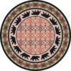 Prescott Bear Round Carpet Floor Rug Living Room Bedroom Decor Round Area Rug Carpet