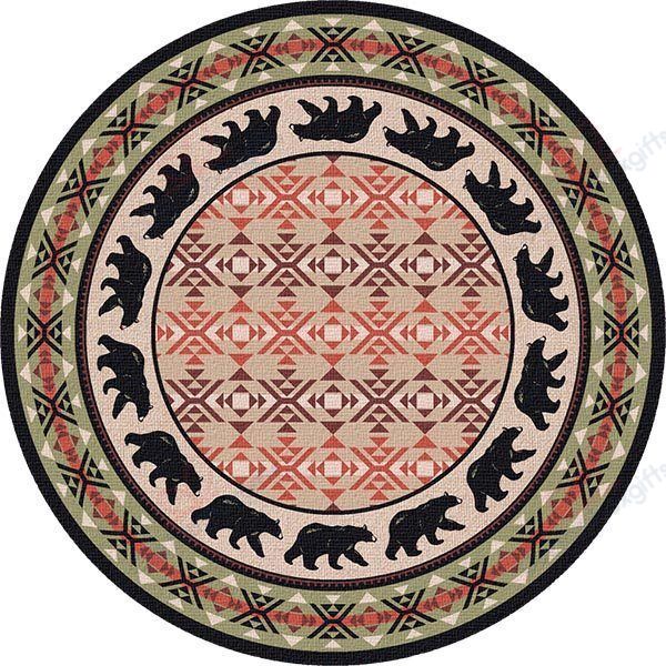 Prescott Bear Round Carpet Floor Rug Living Room Bedroom Decor Round Area Rug Carpet Prescott Bear Round Carpet Floor Rug Living Room Bedroom Decor Round Area Rug Carpet