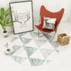 Printed Blue Triangle Round Carpet Floor Rug Living Room Bedroom Decor Round Area Rug Carpet