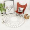 Printed Grey Mandala Round Carpet Floor Rug Living Room Bedroom Decor Round Area Rug Carpet