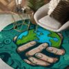 Protect Earth Round Carpet Floor Rug Living Room Bedroom Decor Round Area Rug Carpet