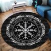 Protection Symbol Viking 2 Round Carpet Floor Rug Living Room Bedroom Decor Round Area Rug Carpet
