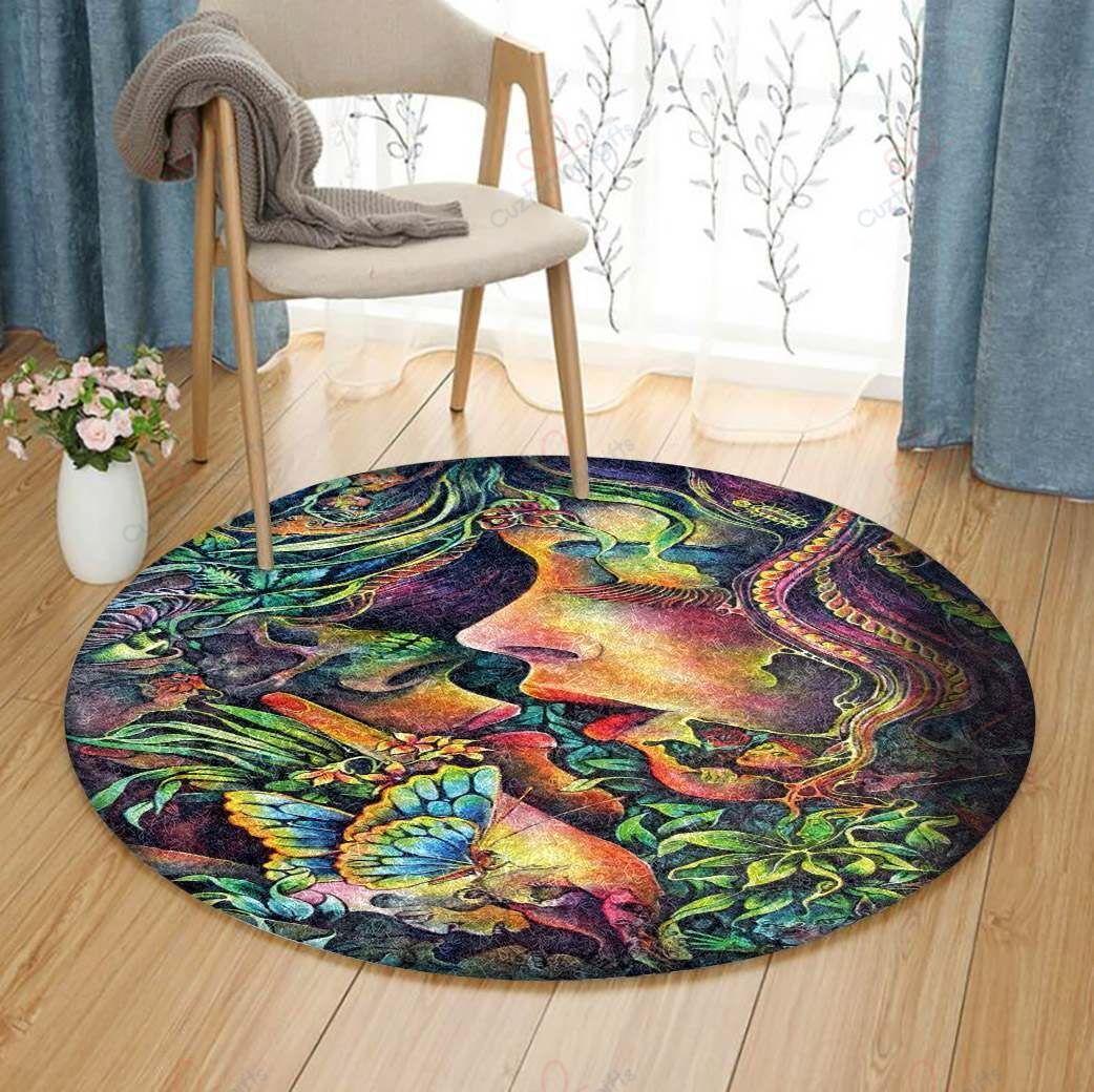 Psychedelic Art Kiss Round Carpet Floor Rug Living Room Bedroom Decor Round Area Rug Carpet Psychedelic Art Kiss Round Carpet Floor Rug Living Room Bedroom Decor Round Area Rug Carpet