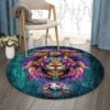 Psychedelic Trippy Rainbow Lion Round Carpet Floor Rug Living Room Bedroom Decor Round Area Rug Carpet