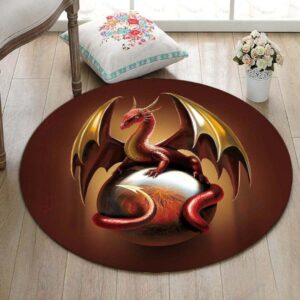 Pterosaur Round Carpet Floor Rug Living Room Bedroom Decor Round Area Rug Carpet