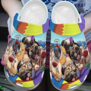 Pug Beach Day Crocs Clog Classic Clog Shoes