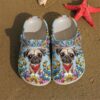 Pug Cutie Sku 1921 Crocs Crocband Clog Comfortable For Mens Womens Classic Clog Water Shoes