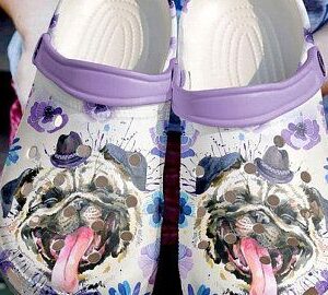 Pug Dog Love Crocs Crocband Clog Clog Comfortable For Mens And Womens Classic Clog Water Shoes Comfortable
