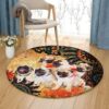 Pug Family Round Carpet Floor Rug Living Room Bedroom Decor Round Area Rug Carpet