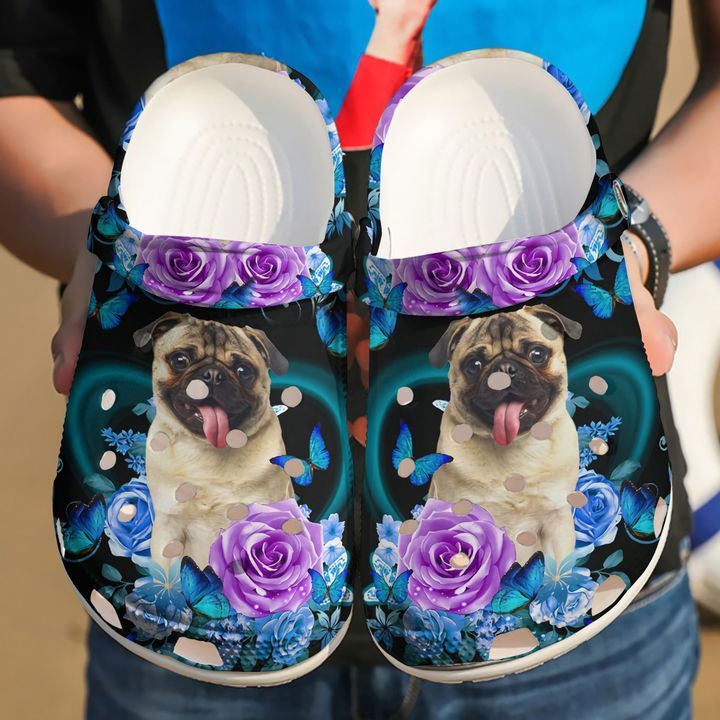 Pug Flowers Pub Sku 1925 Crocs Crocband Clog Comfortable For Mens Womens Classic Clog Water Shoes Pug Flowers Pub Sku 1925 Crocs Crocband Clog Comfortable For Mens Womens Classic Clog Water Shoes