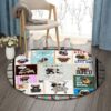 Pug Keep Smiling Round Carpet Floor Rug Living Room Bedroom Decor Round Area Rug Carpet