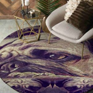 Pug Painting Round Carpet Floor Rug Living Room Bedroom Decor Round Area Rug Carpet