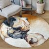 Pug Parents Round Carpet Floor Rug Living Room Bedroom Decor Round Area Rug Carpet