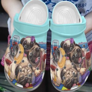 Pug Personalize Clog Custom Crocs Fashionstyle Comfortable For Women Men Kid Print 3D Pug In Beach