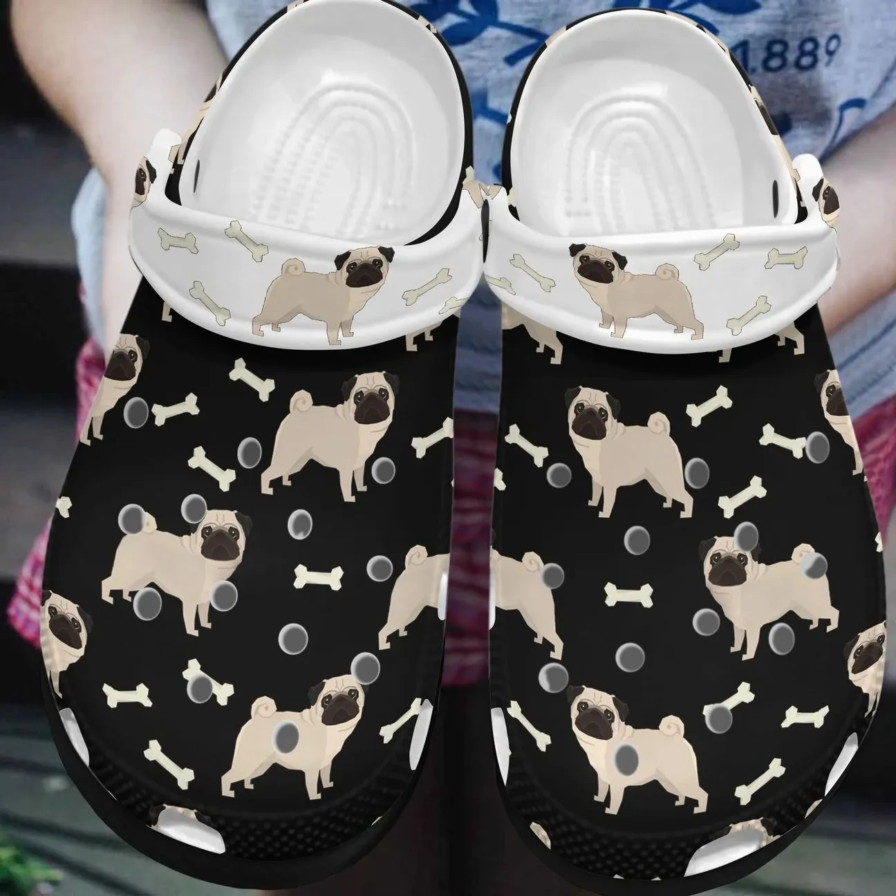 Pug Personalized Clog Custom Crocs Comfortablefashion Style Comfortable For Women Men Kid Print 3D Cute Pug Pug Personalized Clog Custom Crocs Comfortablefashion Style Comfortable For Women Men Kid Print 3D Cute Pug