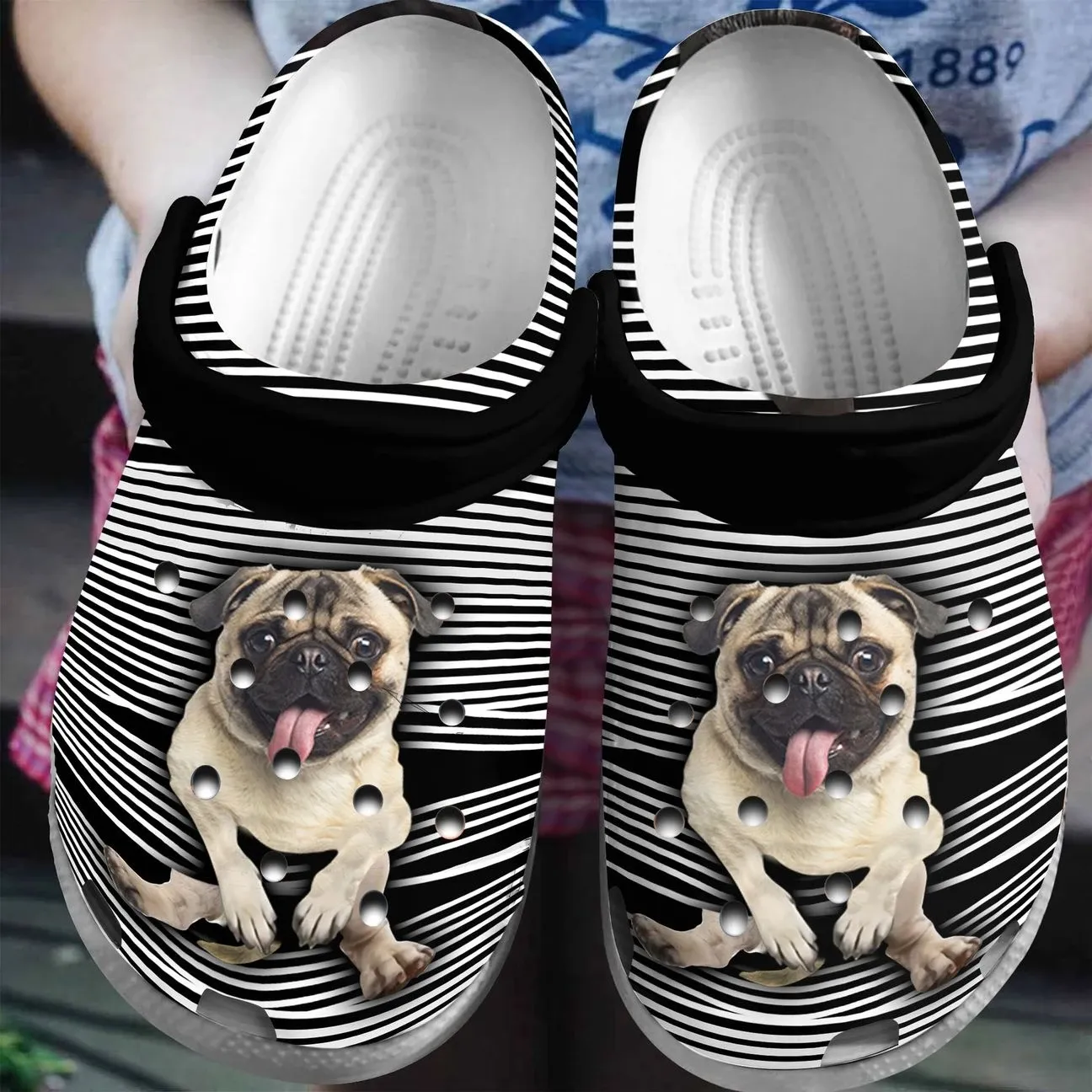 Pug Personalized Clog Custom Crocs Comfortablefashion Style Comfortable For Women Men Kid Print 3D Cute Puggy Pug Personalized Clog Custom Crocs Comfortablefashion Style Comfortable For Women Men Kid Print 3D Cute Puggy