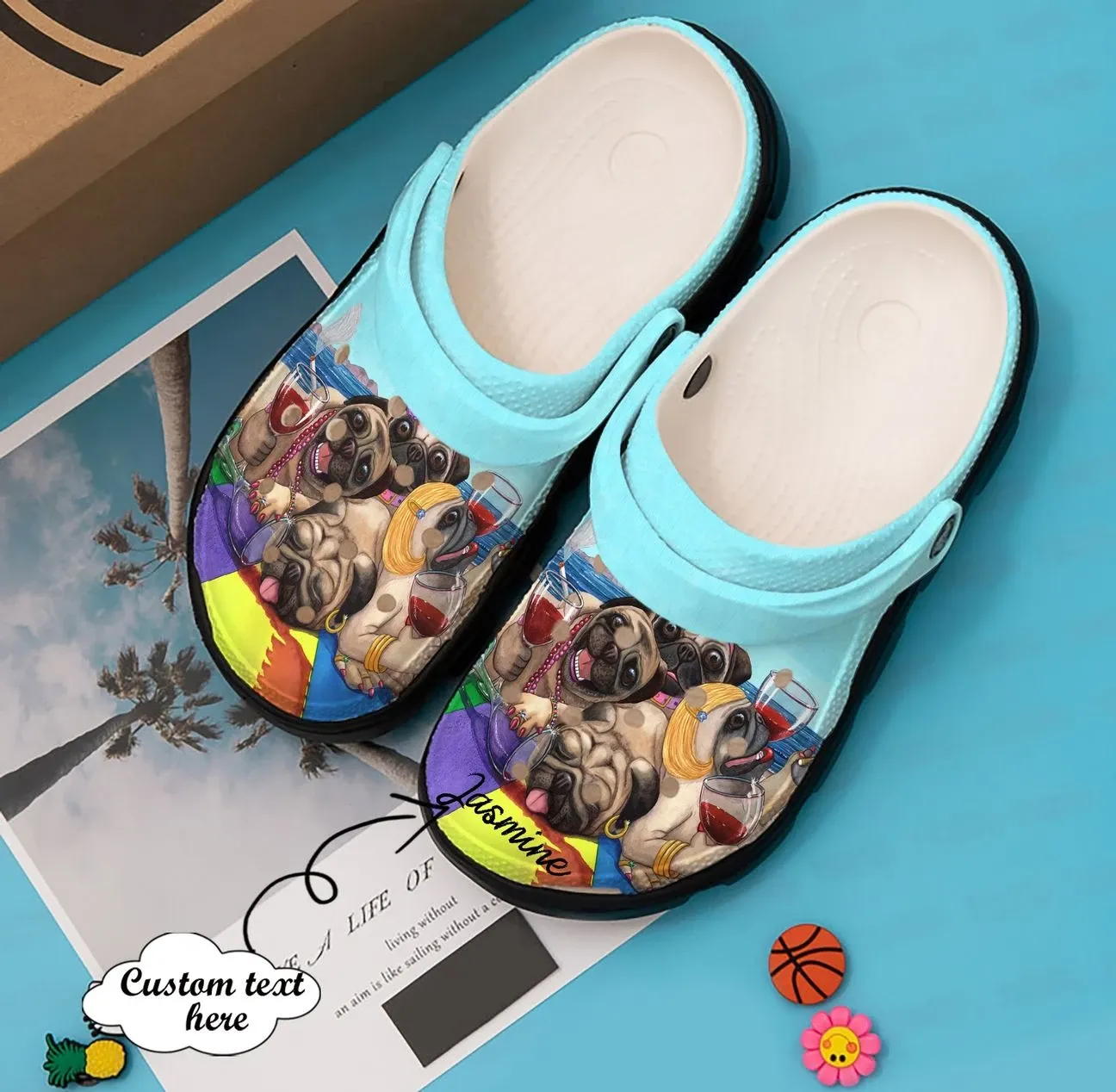 Pug Personalized Clog Custom Crocs Comfortablefashion Style Comfortable For Women Men Kid Print 3D Pug Beach Pug Personalized Clog Custom Crocs Comfortablefashion Style Comfortable For Women Men Kid Print 3D Pug Beach