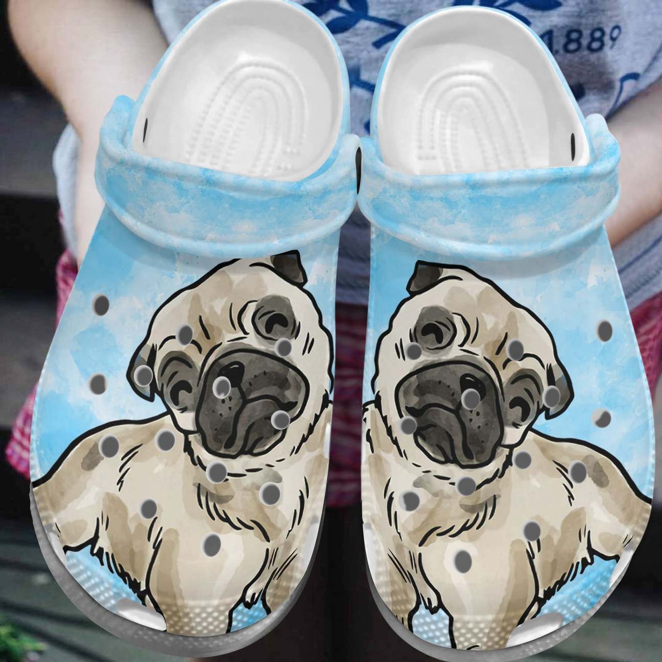 Pug Personalized Clog Custom Crocs Comfortablefashion Style Comfortable For Women Men Kid Print 3D Smile Pug Pug Personalized Clog Custom Crocs Comfortablefashion Style Comfortable For Women Men Kid Print 3D Smile Pug