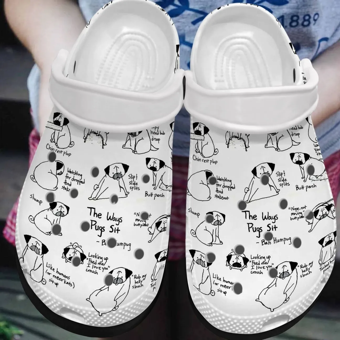 Pug Personalized Clog Custom Crocs Comfortablefashion Style Comfortable For Women Men Kid Print 3D The Ways Pugs Sit Pug Personalized Clog Custom Crocs Comfortablefashion Style Comfortable For Women Men Kid Print 3D The Ways Pugs Sit