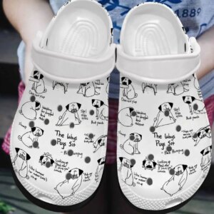 Pug Personalized Clog Custom Crocs Comfortablefashion Style Comfortable For Women Men Kid Print 3D The Ways Pugs Sit