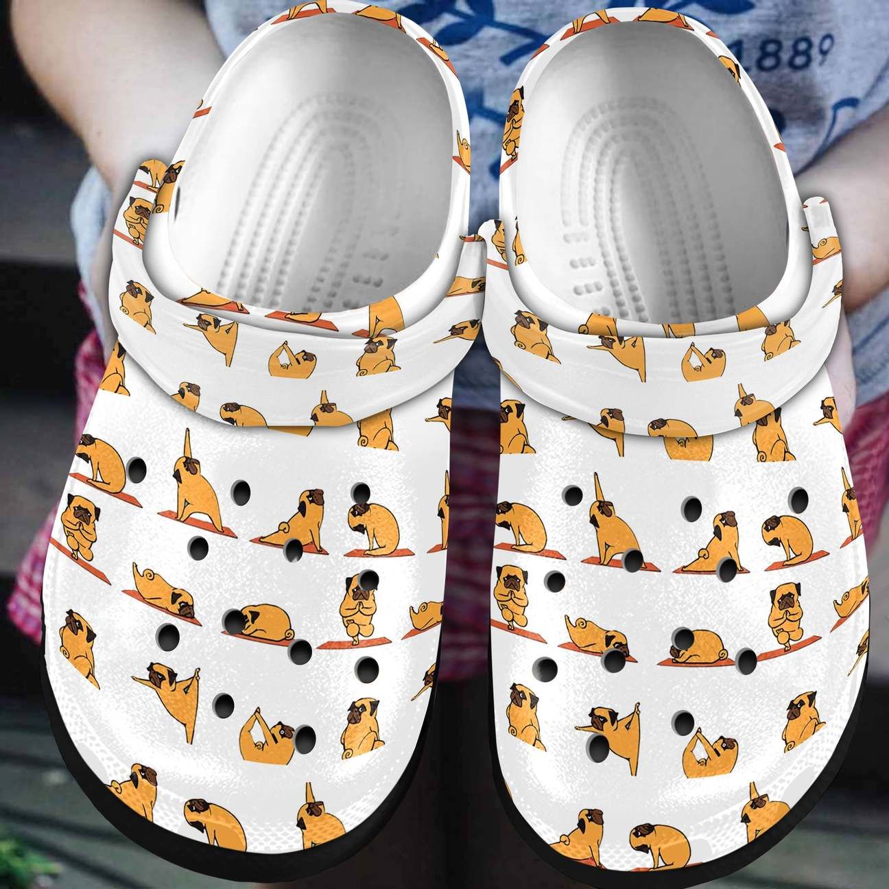 Pug Personalized Clog Custom Crocs Comfortablefashion Style Comfortable For Women Men Kid Print 3D Yoga Poses Pug Personalized Clog Custom Crocs Comfortablefashion Style Comfortable For Women Men Kid Print 3D Yoga Poses
