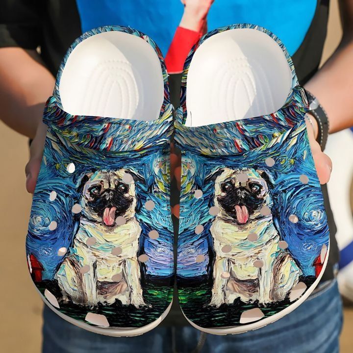Pug Starry Night Sku 1883 Crocs Crocband Clog Comfortable For Mens Womens Classic Clog Water Shoes Pug Starry Night Sku 1883 Crocs Crocband Clog Comfortable For Mens Womens Classic Clog Water Shoes