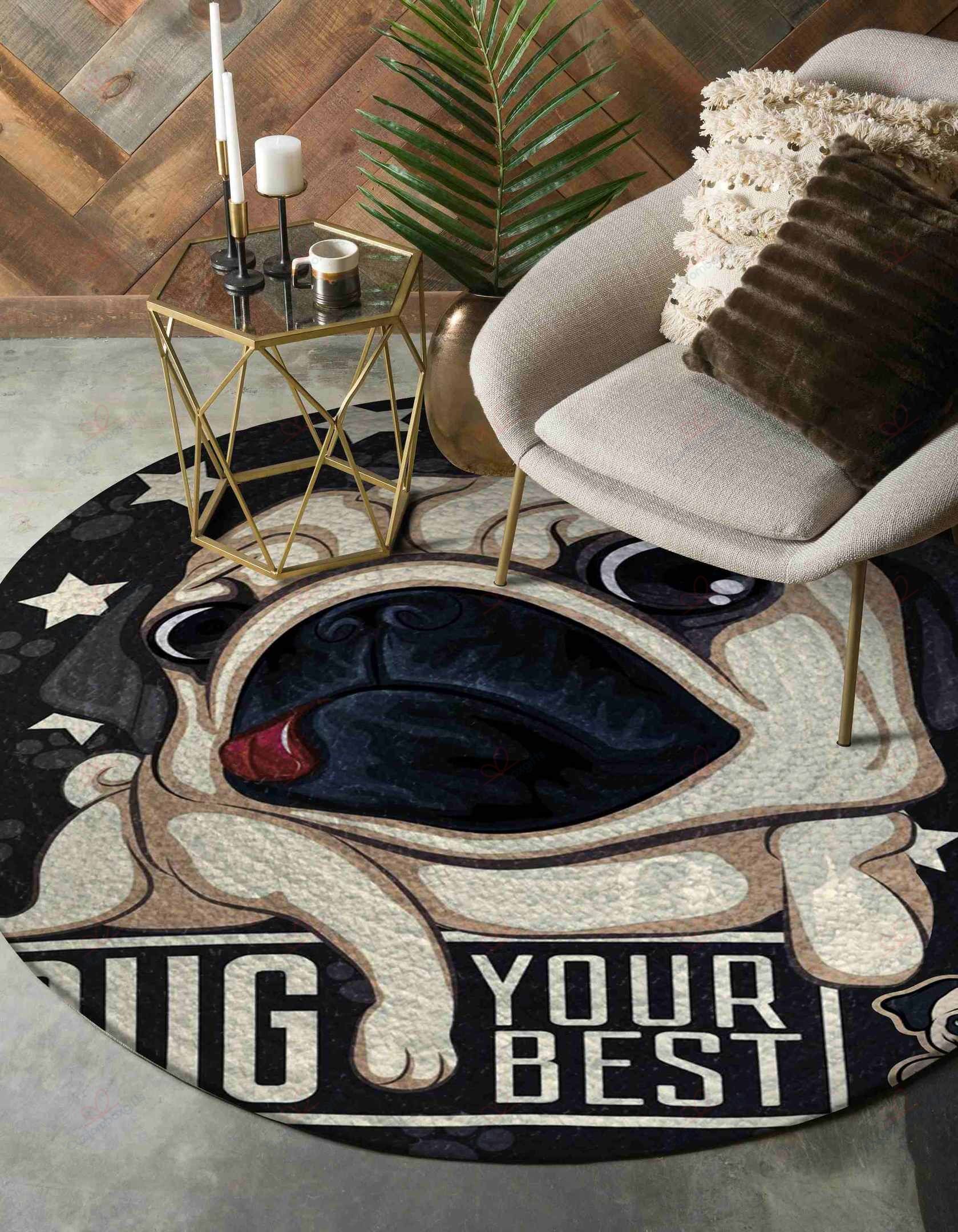 Pug Your Best Round Carpet Floor Rug Living Room Bedroom Decor Round Area Rug Carpet Pug Your Best Round Carpet Floor Rug Living Room Bedroom Decor Round Area Rug Carpet