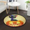 Pumpkin And Cat Round Carpet Floor Rug Living Room Bedroom Decor Round Area Rug Carpet