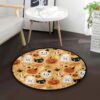 Pumpkin And Cat Round Carpet Floor Rug Living Room Bedroom Decor Round Area Rug Carpet