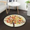 Pumpkin And Owl Round Carpet Floor Rug Living Room Bedroom Decor Round Area Rug Carpet