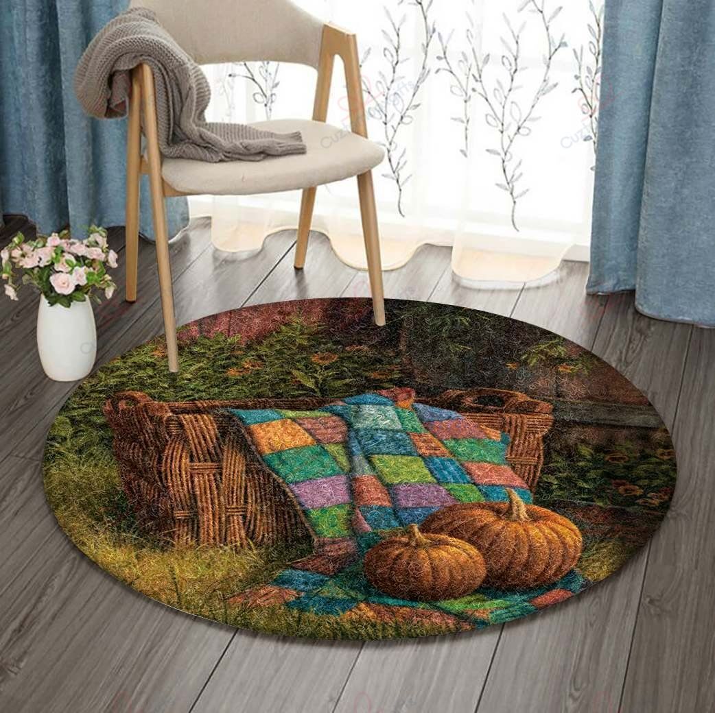 Pumpkin And Patches Round Carpet Floor Rug Living Room Bedroom Decor Round Area Rug Carpet Pumpkin And Patches Round Carpet Floor Rug Living Room Bedroom Decor Round Area Rug Carpet