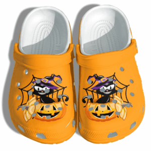 Pumpkin Cat Witch Halloween Crocs Clog Shoes Clog – Halloween Pumpkin Crocs Clog Crocband Clog Birthday Gift For Boy Girl