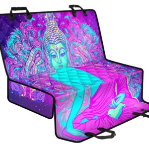 Purple And Teal Buddha Print Pet Car Back Seat Cover - 9eb272dfb2ce