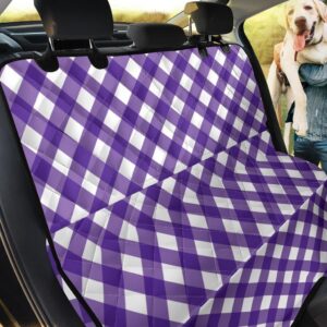 Purple And White Gingham Car Back Seat Cover Dog Car Seat Covers - f3893fe4f378