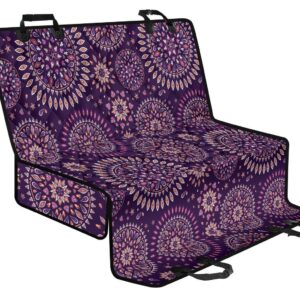 Purple Bohemian Mandala Pattern Print Pet Car Back Seat Cover - cea14825b9f1