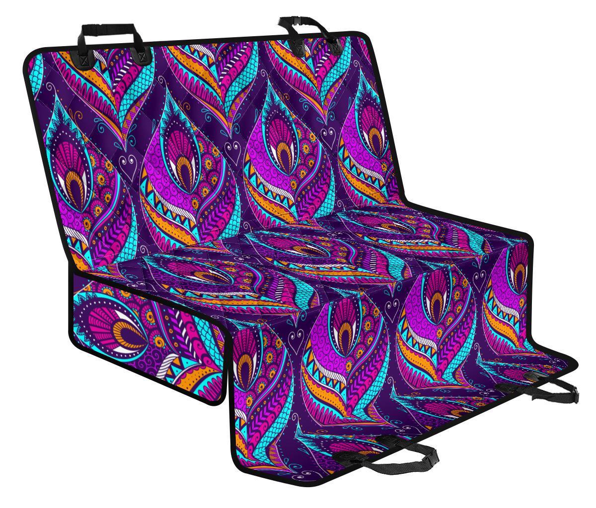 Purple Bohemian Peacock Feather Print Pet Car Back Seat Cover - 341794d6eee3 Purple Bohemian Peacock Feather Print Pet Car Back Seat Cover - 341794d6eee3