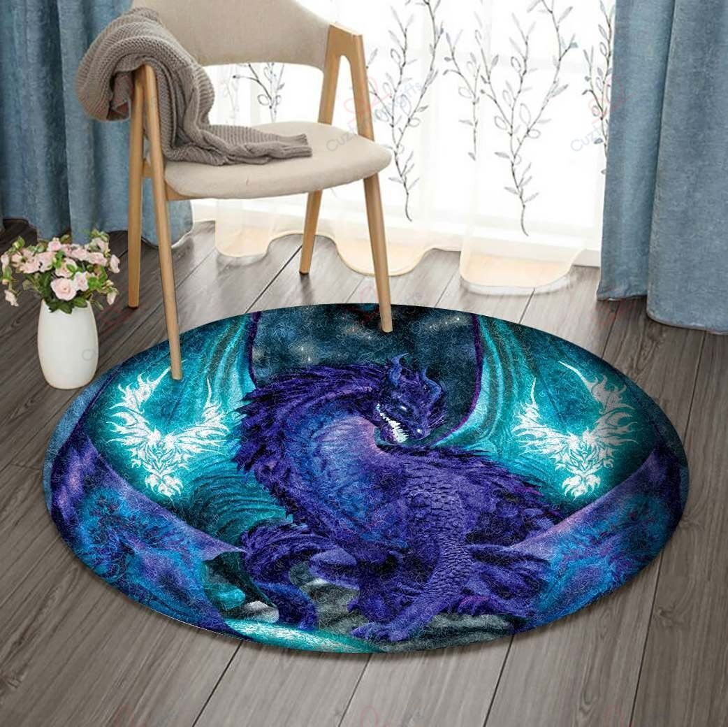 Purple Dragon Round Carpet Floor Rug Living Room Bedroom Decor Round Area Rug Carpet Purple Dragon Round Carpet Floor Rug Living Room Bedroom Decor Round Area Rug Carpet