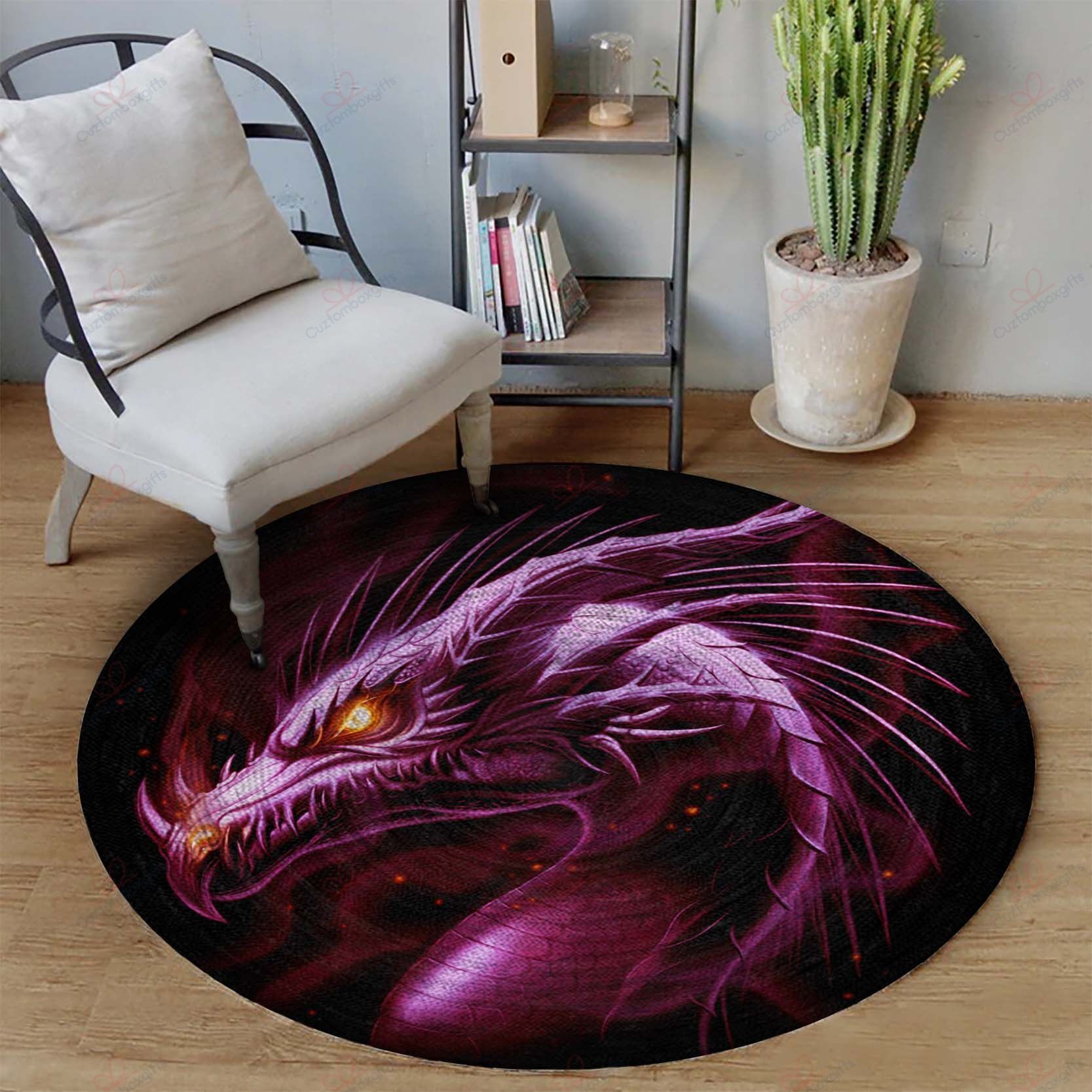 Purple Dragon Round Carpet Floor Rug Living Room Bedroom Decor Round Area Rug Carpet Purple Dragon Round Carpet Floor Rug Living Room Bedroom Decor Round Area Rug Carpet