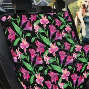 Purple Lily Flowers Pattern Print Car Back Seat Cover Dog Car Seat Covers - 0a51da08f5e3