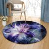 Purple Lily Round Carpet Floor Rug Living Room Bedroom Decor Round Area Rug Carpet