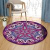 Purple Starfish Round Carpet Floor Rug Living Room Bedroom Decor Round Area Rug Carpet