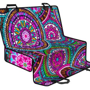 Purple Teal Circle Mandala Print Pet Car Back Seat Cover - f9f4883dd811