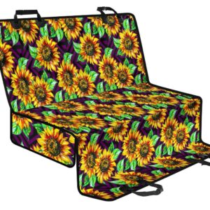 Purple Trippy Sunflower Pattern Print Pet Car Back Seat Cover - 2fece2b591eb