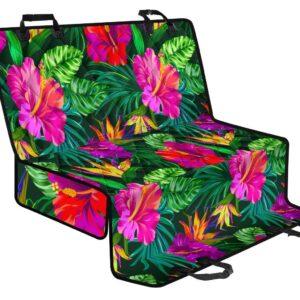Purple Tropical Pattern Print Pet Car Back Seat Cover - da6772935fe9