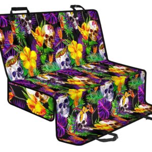 Purple Tropical Skull Pattern Print Pet Car Back Seat Cover - 739e86807285