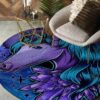 Purple Unicorn Round Carpet Floor Rug Living Room Bedroom Decor Round Area Rug Carpet