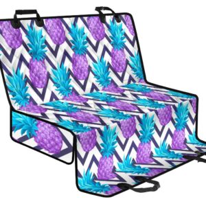 Purple Zig Zag Pineapple Pattern Print Pet Car Back Seat Cover - 6459a792f2cd