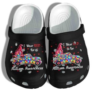 Puzzle Car Gonime Autism Awareness Shoes Crocs Clog Gift For Man Woman – Gnomie Wear Red Clog Birthday Gift For Son Daughter