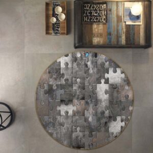 Puzzle Round Carpet Floor Rug Living Room Bedroom Decor Round Area Rug Carpet